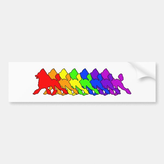 Rainbow Poodle Bumpersticker (Voorkant)