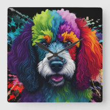 Rainbow Poodle Waterverf