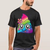 Rainbow Poop Emoji Cute Unicorn Poo Flower Silly T-shirt (Voorkant)