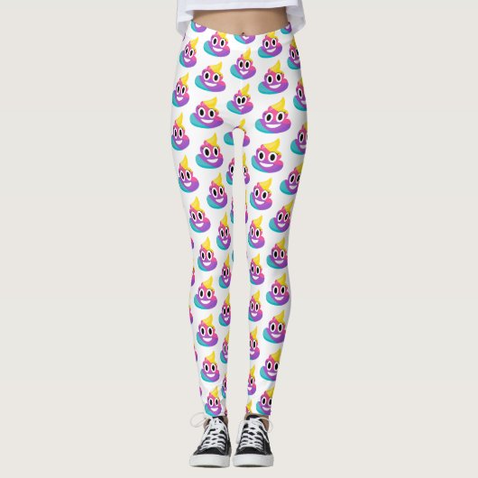 Rainbow Poop Emoji Leggings (Voorkant)