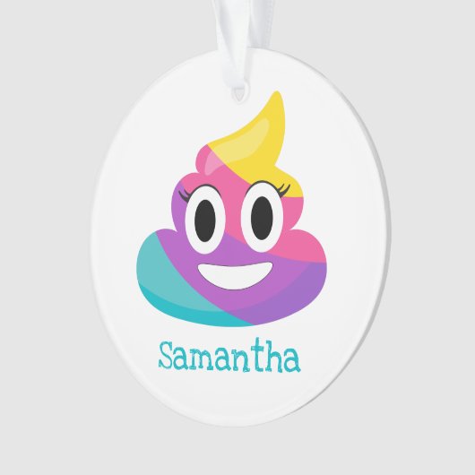 Rainbow Poop Emoji-Ornament Ornament (voorkant)
