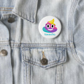 Rainbow Poop Emoji Ronde Button 5,7 Cm (In situ)