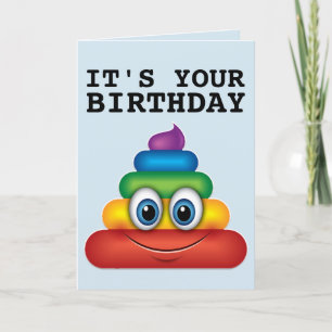 RAINBOW POOP FUNNY BIRTHDAY CARDS FEESTDAGEN KAART