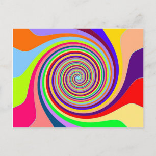 Rainbow pop art psychedelic swirl briefkaart