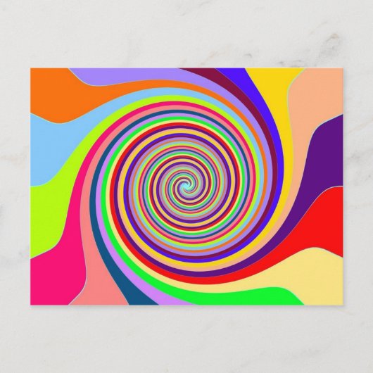 Rainbow pop art psychedelic swirl briefkaart (Voorkant)
