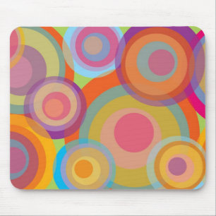 Rainbow Pop Circles Colorful Retro Fun Groovy Chic Muismat