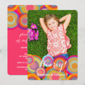 Rainbow Pop Circles Kinderen Birthday Foto Kaart (Voorkant / Achterkant)