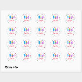 Rainbow Pop Cool One 1st Birthday Ronde Sticker (Vel)