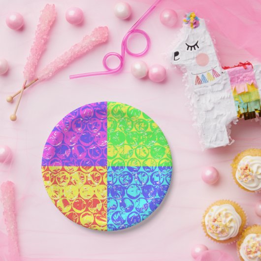 Rainbow pop, kunstborrelen papieren bordje (Feest)
