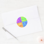 Rainbow pop, kunstborrelen ronde sticker (Envelop)