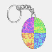 Rainbow pop, kunstborrelen sleutelhanger (Voorkant Links)