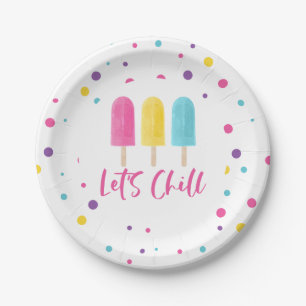 Rainbow Pop Let's Chill Verjaardag Papieren Bordje
