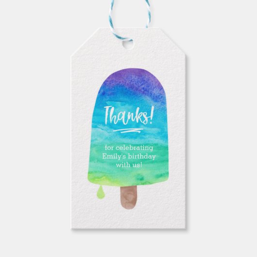 Rainbow popsicle Dank u labels | Favoriete labels Cadeaulabel (Voorkant)