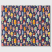 Rainbow Popsicles Wrapping Paper Roll Cadeaupapier (Vlak)