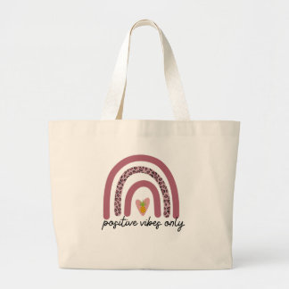 Rainbow "Positive Vibes Only"-Canvas tas