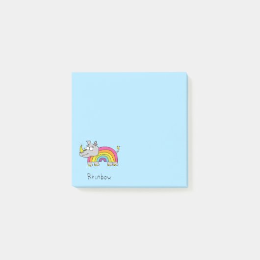 Rainbow Post-it Notes Rhinbow Rhino (Voorkant)