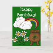 Rainbow Pot o' Gold Bonne mars carte d'anniversair (Fleur jaune)