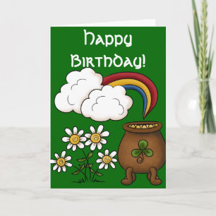 Rainbow Pot o' Gold Bonne mars carte d'anniversair