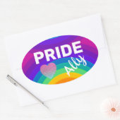 Rainbow Pride Ally Ovale Sticker (Envelop)