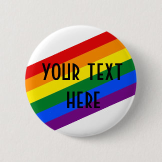 Rainbow Pride Badge – Aangepaste tekst, liefde is Ronde Button 5,7 Cm