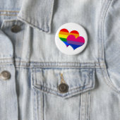 Rainbow pride bi pride harten ronde button 5,7 cm (In situ)