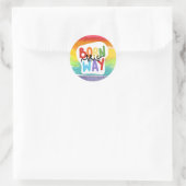 Rainbow Pride "Born this Way" Ronde Sticker (Tas)