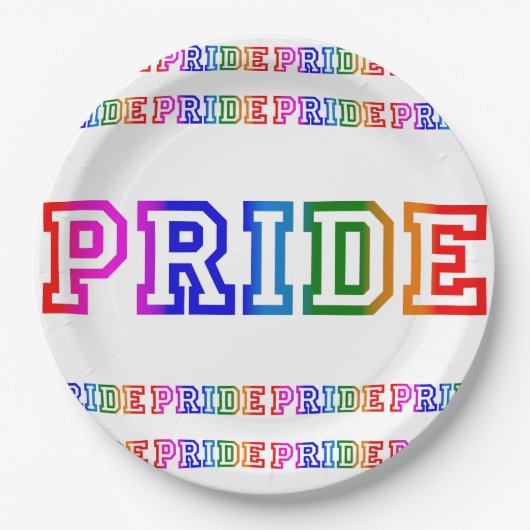 Rainbow PRIDE Celebration 9" Paper Party Bord (Voorkant)