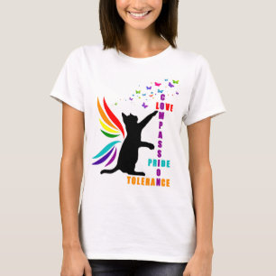 Rainbow Pride Chat et T-shirt design papillon