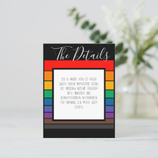 Rainbow Pride Color Block Stripe — Gegevens Briefkaart