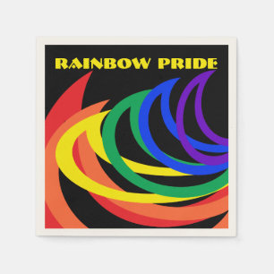 Rainbow Pride Color Crescent Pattern Paper Napkins Servetten