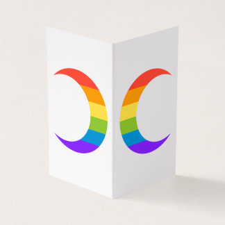Rainbow Pride Crescent Moons Greeting Card Visitekaartjes