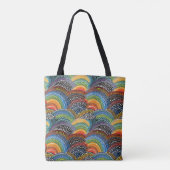 Rainbow pride dot art canvas tas (Achterkant)
