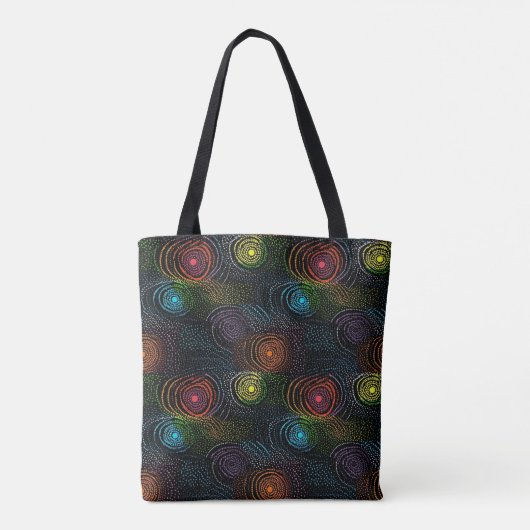 Rainbow pride dot art canvas tas (Achterkant)