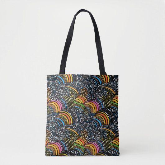 Rainbow pride dot art canvas tas (Voorkant)