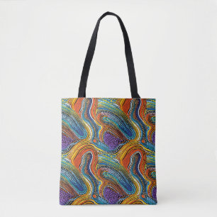 Rainbow pride dot art canvas tas