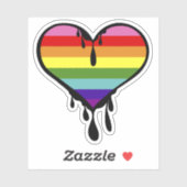 Rainbow Pride Dripping Heart Sticker (Vel)