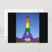 Rainbow Pride Eiffel Tower Briefkaart (Voorkant / Achterkant)