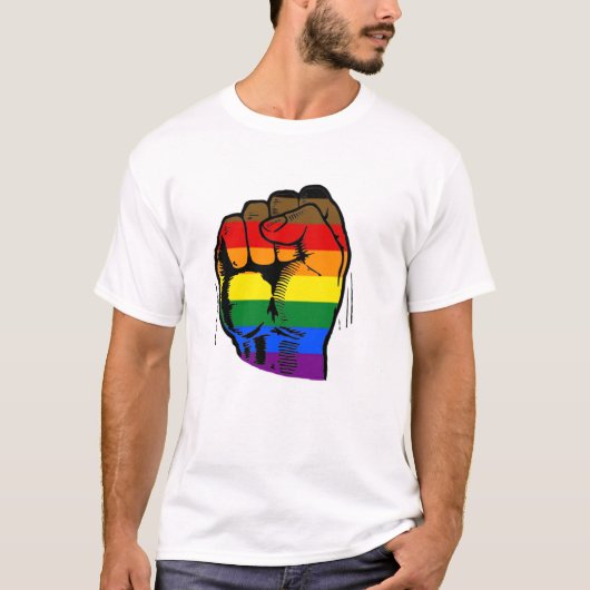 Rainbow Pride Fist T-shirt (Voorkant)