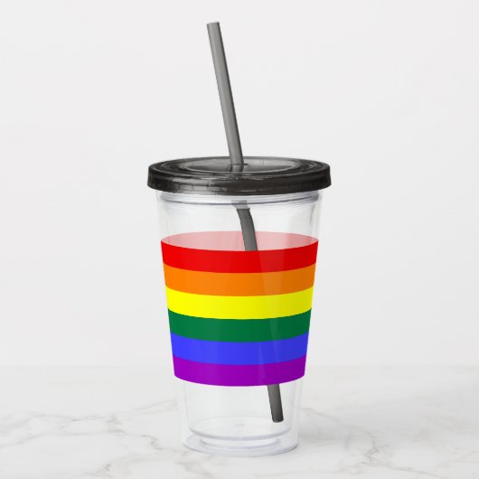 Rainbow Pride Flag Acryl Drinkbeker (Links)