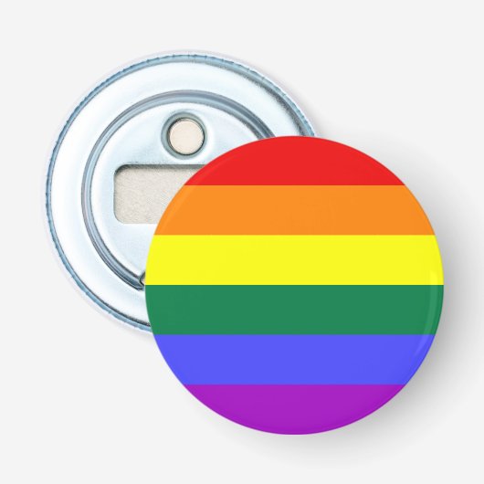 Rainbow Pride Flag Button Flesopener (Voorkant)