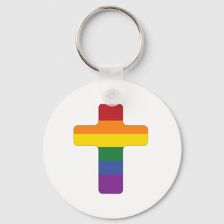 Rainbow Pride Flag Cross Sleutelhanger