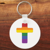 Rainbow Pride Flag Cross Sleutelhanger (Voorkant)