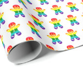 Rainbow Pride Flag Gingerbrood LGBTQ Kerstmis Cadeaupapier (Rol Hoek)