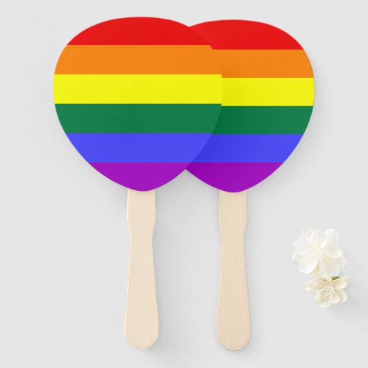 Rainbow Pride Flag Handwaaier (Voorkant en achterkant)