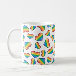Rainbow Pride Flag Hearts Coffee Mok