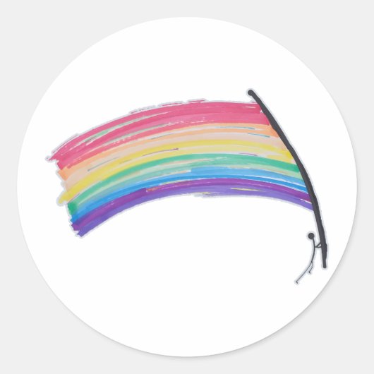 Rainbow Pride Flag Ronde Sticker (Voorkant)