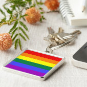 Rainbow Pride Flag Sleutelhanger (Zijkant)