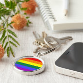 Rainbow Pride Flag Sleutelhanger (Zijkant)