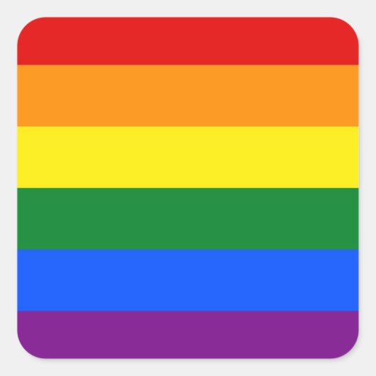 Rainbow Pride Flag Vierkante Sticker (Voorkant)