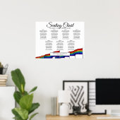 Rainbow Pride Flags 7 Table Wedding Seding Chart Poster (Thuiskantoor)